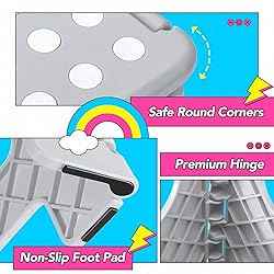 Delxo Folding Step Stool, 11 inch Non-Slip Foldable