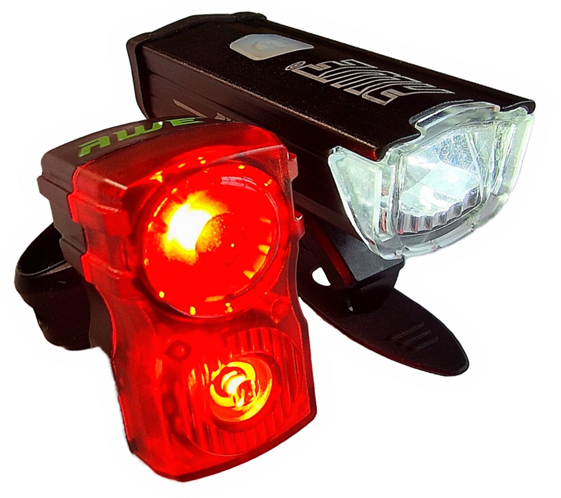 AWE® AWEBright™ 340 LUMENS EXTREMELY BRIGHT USB Rechargeable Bicycle Light Set *SEE 360 VIDEO*