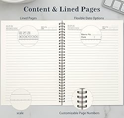 Zaycca Spiral Journal Notebook for Women & Men,B5