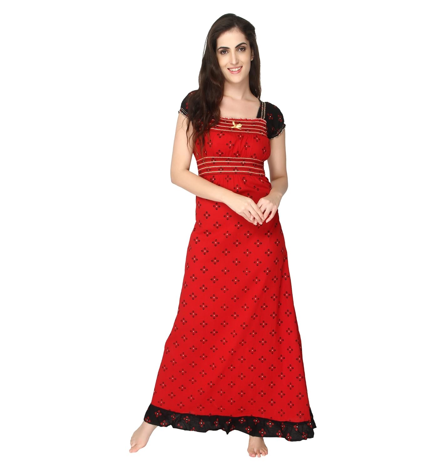 pretty girl women's cotton nightwear(ptas60, red, free size)