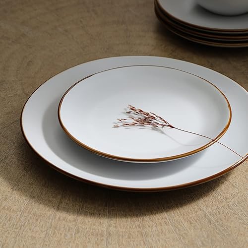 Stone Lain Brasa Stoneware 32 Piece Dinnerware, Plates and Bowls