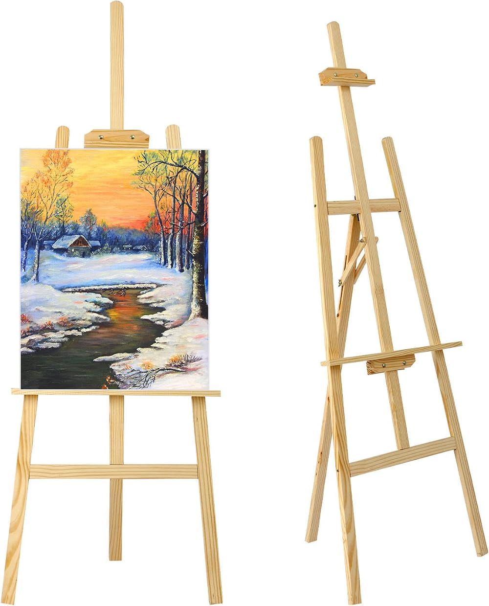Trintion Table Easel Box Art Supplies Box Wooden Adjustable Foldable Desk Easel