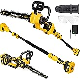 2-in-1 Electric Pole Saws for Dewalt 20V MAX* Battery, 10 Inch Cordless Chainsaw for Tree Trimming, 14.5 FT Max Reach Extensi