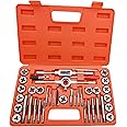 40 Piece Tap and Die Set,SAE Inch Sizes, Essential Threading Tool with Complete Accessories and Storage Case, for Cutting External and Internal Threads, SAE Thread Types: NC, NF, NPT, by NAKAO