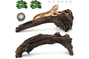 Hamiledyi Driftwood for Reptile Tank 7.87-11.81" Natural Bearded Dragon Wood Snake Climbing Branch Decor Assorted Driftwood Terrarium Accessories for Ball Python Gecko Lizard Chameleon Iguana (5PCS)