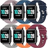 FitTurn 6-Pack Bands Compatible with Cubitt Aura/Aura Pro/CT2 Pro/CT4/Viva Pro/Viva Smart Watch Bands Replacement Quick Release Waterproof Soft Straps Washable Straps Wristbands Accessoy