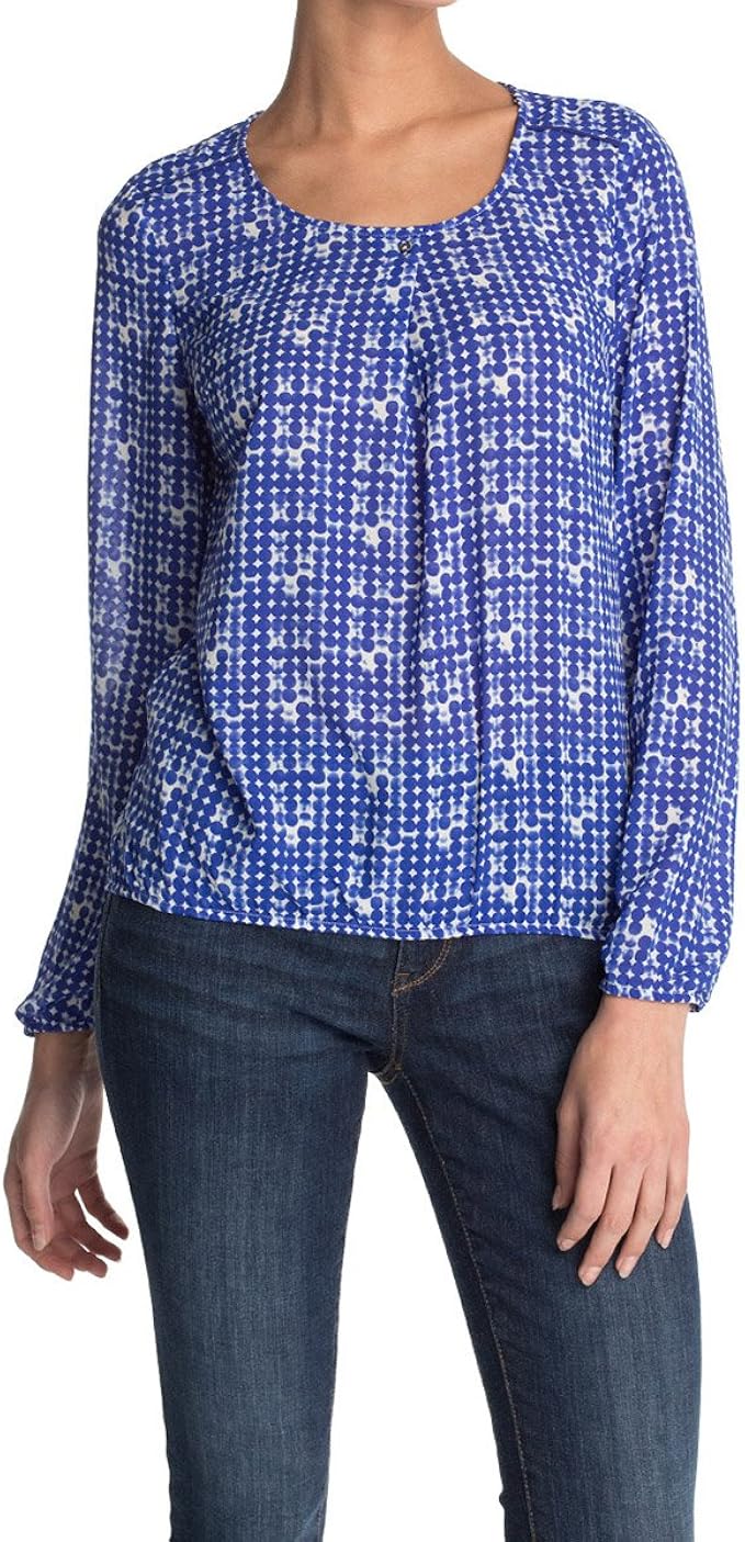 ESPRIT Damen Bluse Aus Viskosemix – Crinkle-Optik Mit Allover-Print Und Langen Ärmeln