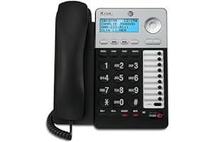 AT&T 2-Line Corded Phone with Speakerphone, 18 number Speed Dial, 100 Name/Number Caller ID and Phonebook, Data Port (ML17929