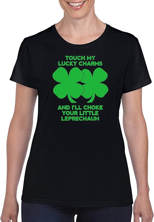 Women's Touch My Lucky Charms TShirt(Large) Black at Amazon Women’s