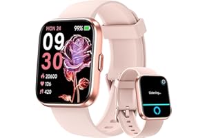 AEAC Smart Watches for Women, Alexa Built-in Fitness Watch with 1.8" LCD Screen & Bluetooth Call (Make/Answer), Heart Rate/SpO2/Sleep Monitor, 100 Sports, IP68 Waterproof Smartwatch for Apple Android