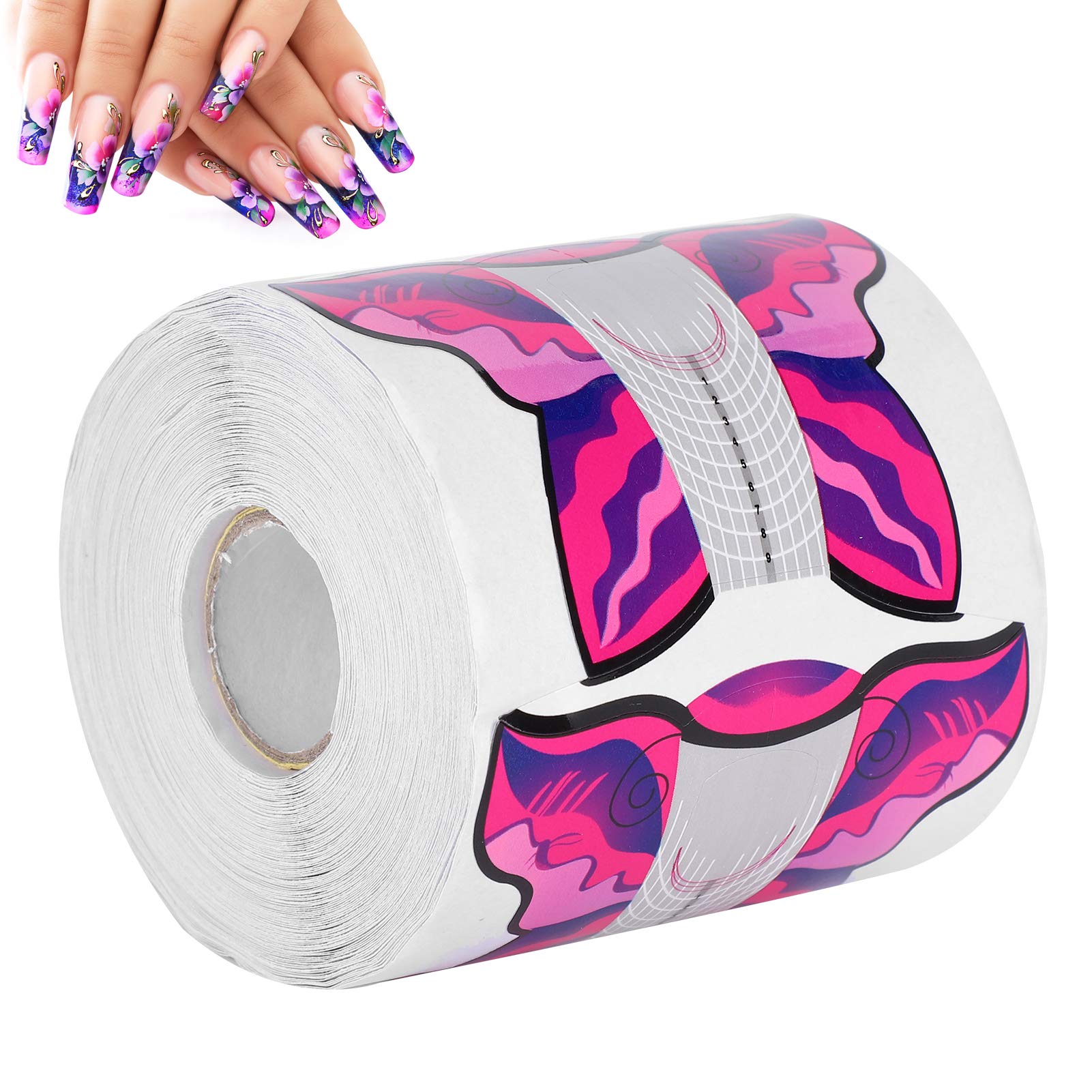 300pcs Nail Extension Sticker Butterfly Pointed Nail Form Nail Forms Sculpting Nail Extension Paper Tray Great for Use with Nail UV Acrylic Poly Other Manicure Gel to Extend Nails