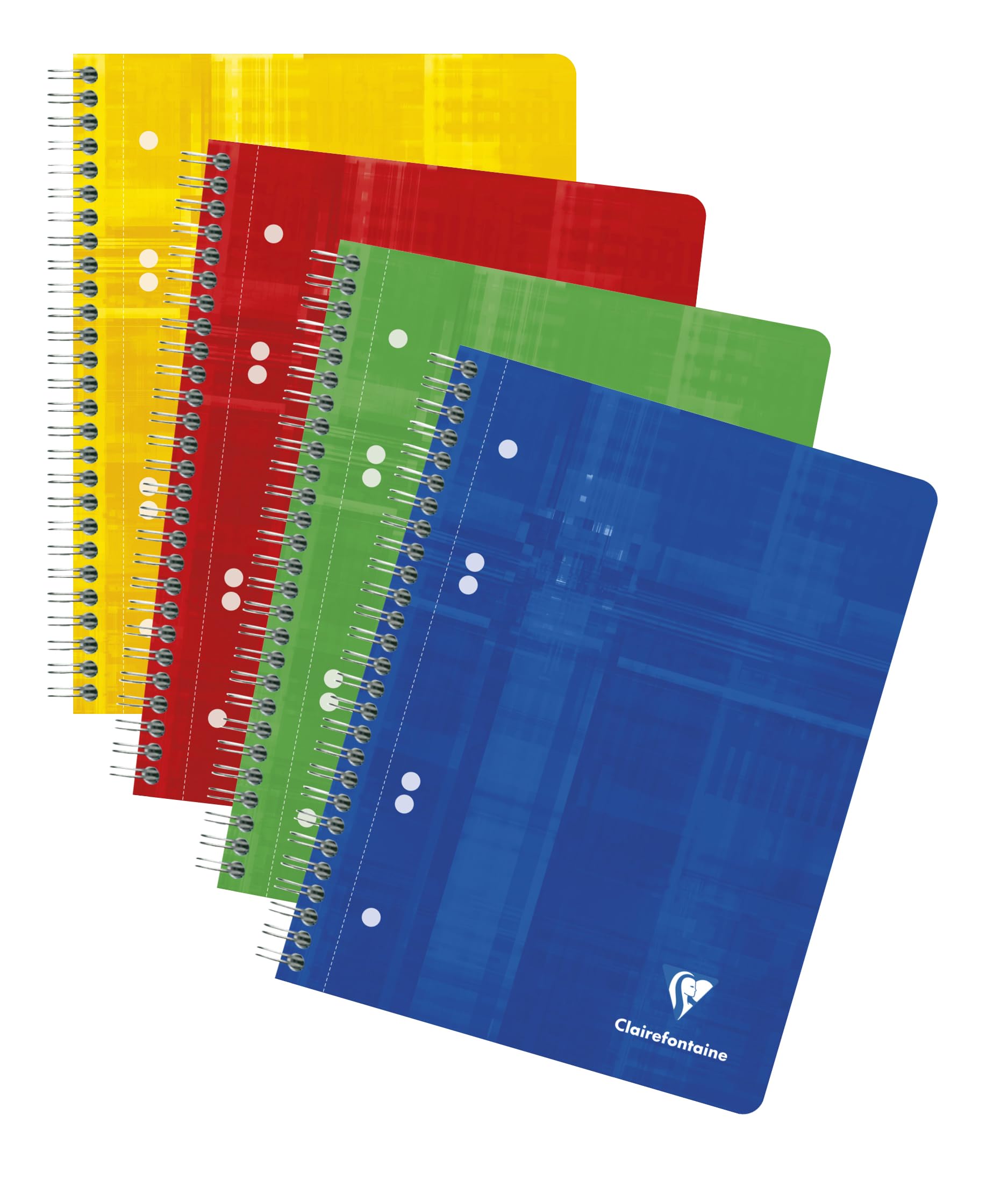 Clairefontaine 8570C Pack of 5 Spiral Notebooks - A5+ 16x21cm - 160 Detachable Pages Perforated 6 Holes Plain White - Paper White 90 g - Cover Random Colours