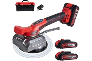 MDBTTOOLS 21V Cordless Tile Suction Cup Vibration Tool, 13500 RPM Electric Tile Vibrator with 80KG Adsorption, 130MM Suction Pad, 775 Motor for Floor Gap Fixer, Leveling Machine (Red)