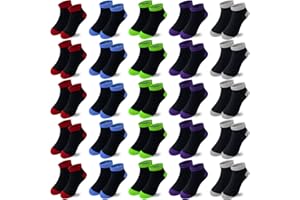 Tsmollyu Boys Socks 25 Pairs kids Sport Ankle Athletic Socks Half Cushion Low Cut socks