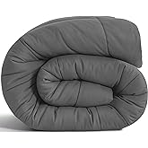 NTBAY Twin Comforter - Down Alternative Comforter Duvet Insert, All Season Bedding Quilted Duvet Insert with Corner Tabs, Machine Washable, Dark Grey