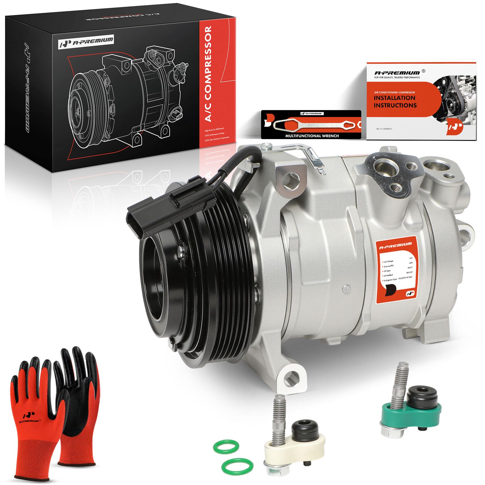 Photo 1 of A-Premium Air Conditioner AC Compressor with Clutch Compatible with Jeep Grand Cherokee 2011-2021 & Chrysler 300 & Dodge Charger 2011-2013, Durango 2011-2015, Challenger - V8 Engine Only