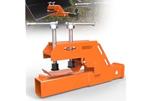 SUNSHINE FARMRE 2025 New Upgraded Tractor Bucket Hitch (Orange) Clamp on Trailer Hitch Receiver, Tractor Bucket Hitch Receiver Non-Slip 2" Ball Mount Adapter Compatible with Kubota Deere Bobcat Attachment Accessories