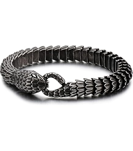 Amazon.com: Spyglass Designs Men's Snake Bracelet Spine Bone