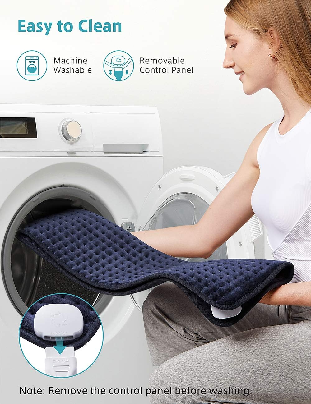Homech Heating Pad for Back Pain and Cramps - XXX-Large [33 x 17 Inch] Ultra-Soft Heat Pad with Dry & Moist Heat Therapy, 6 Temperature Settings, Auto Shut-Off: Health & Personal Care