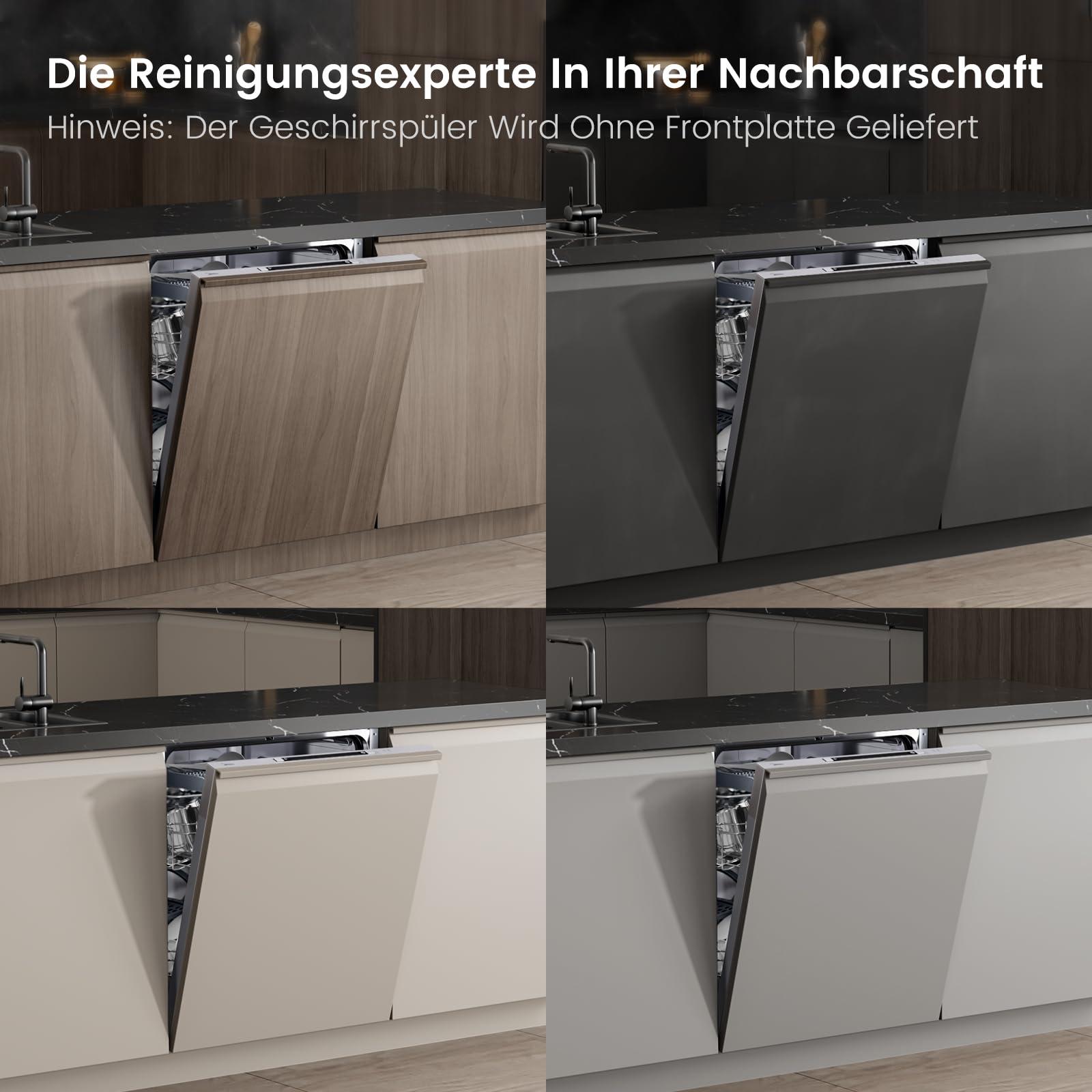 Midea SV 5.14K14C Geschirrspüler Vollintegriert 60cm, 14 Maßgedecke, Spülmaschine Unterbaufähig mit WIFI, 8 Programme, 44 dB, Automatische Türöffnung, 0-24H Startverzögerung, Inox 8