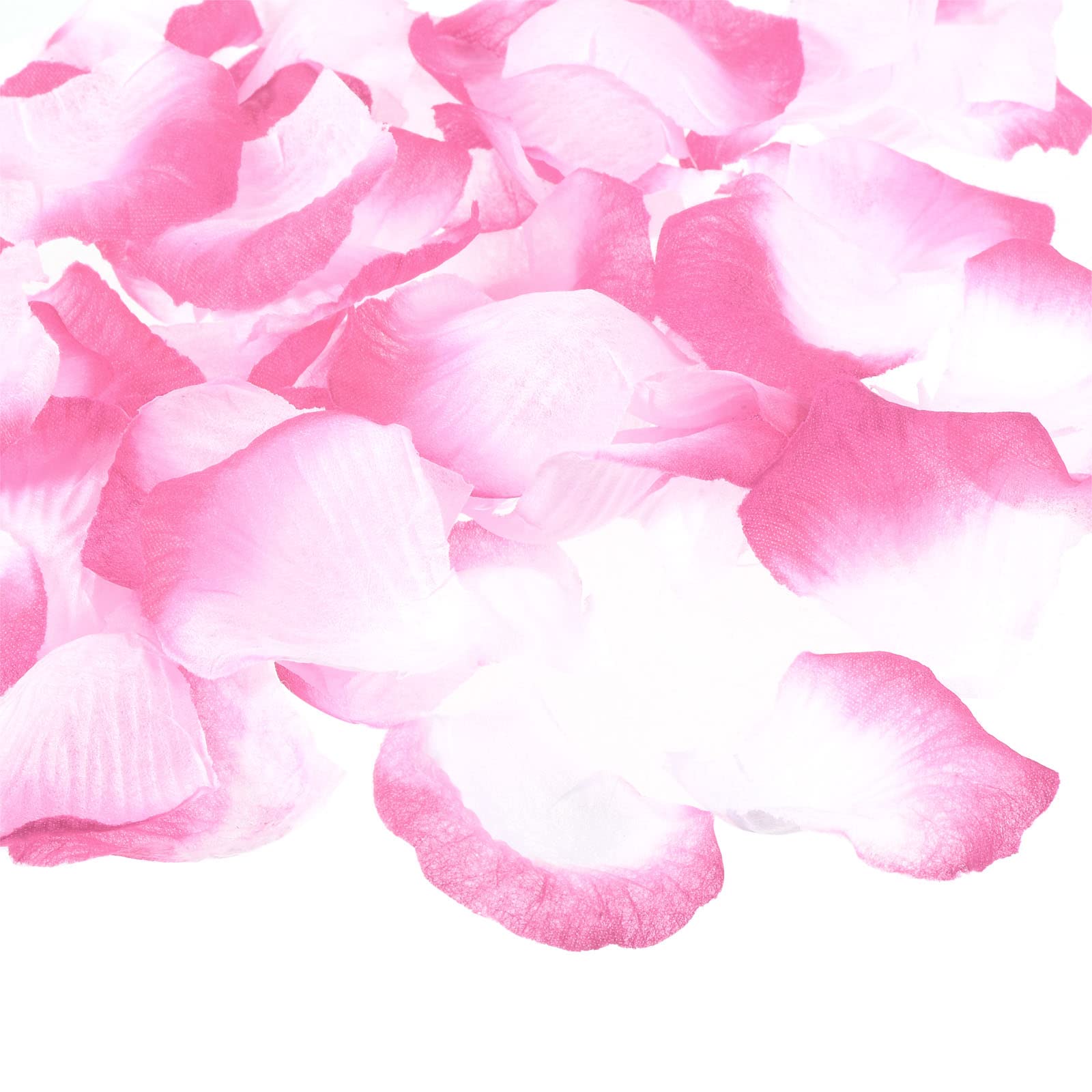 PATIKIL Artificial Rose Petals, 1200Pcs Fake Flowers Silk Petal Decoration Supplies for Romantic Night Wedding Party Event Decor, Pink White
