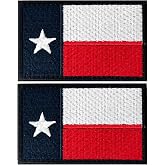 Harsgs 2PCS Texas State Flag Patches | Hook&amp;Loop TX Texas Flag Patch, Full Embroidery Military Patch for Backpack Caps Bags Vests Uniforms Tactical Gears