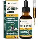 Fuenvegtal Motherwort Herb Drops for Women Support Menopause, Hot Flashes & Night Sweats Supplements with Dong Quai Red Clover Black Cohosh Extract, Alcohol-Free Tincture.2oz