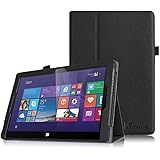 Fintie Premium Vegan Leather Folio Stand Cover with Stylus Loop for IROPRO 10.1 Inch Windows 10 Tablet / Fusion5 10" Windows Tablet PC (10" IPS (1280*800)) - Black