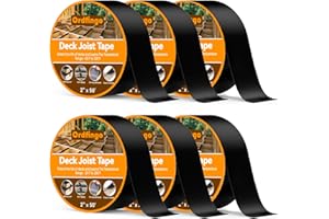 Ordfingo Joist Tape for Decking 2'' X 50'- 6 Rolls, Waterproof Butyl Deck Tapes 2 Inch, Weather Resistance, Anti-Corrosion, S