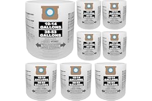 YONICE 8 pack Vacuum Bags Compatible for Shop Vac Bags 10-14 Gallon, Type F 90662 9066200 ; Type I 90672 9067200,VF2005, Disposable Fine Dust Collection Vacuum Filter Bags