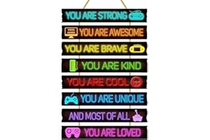 Rutiyoka Game Room Decor for Boys Bedroom - Boy Wall Decor Gaming Art for Kids Room - Wood Gamer Wall Decorations