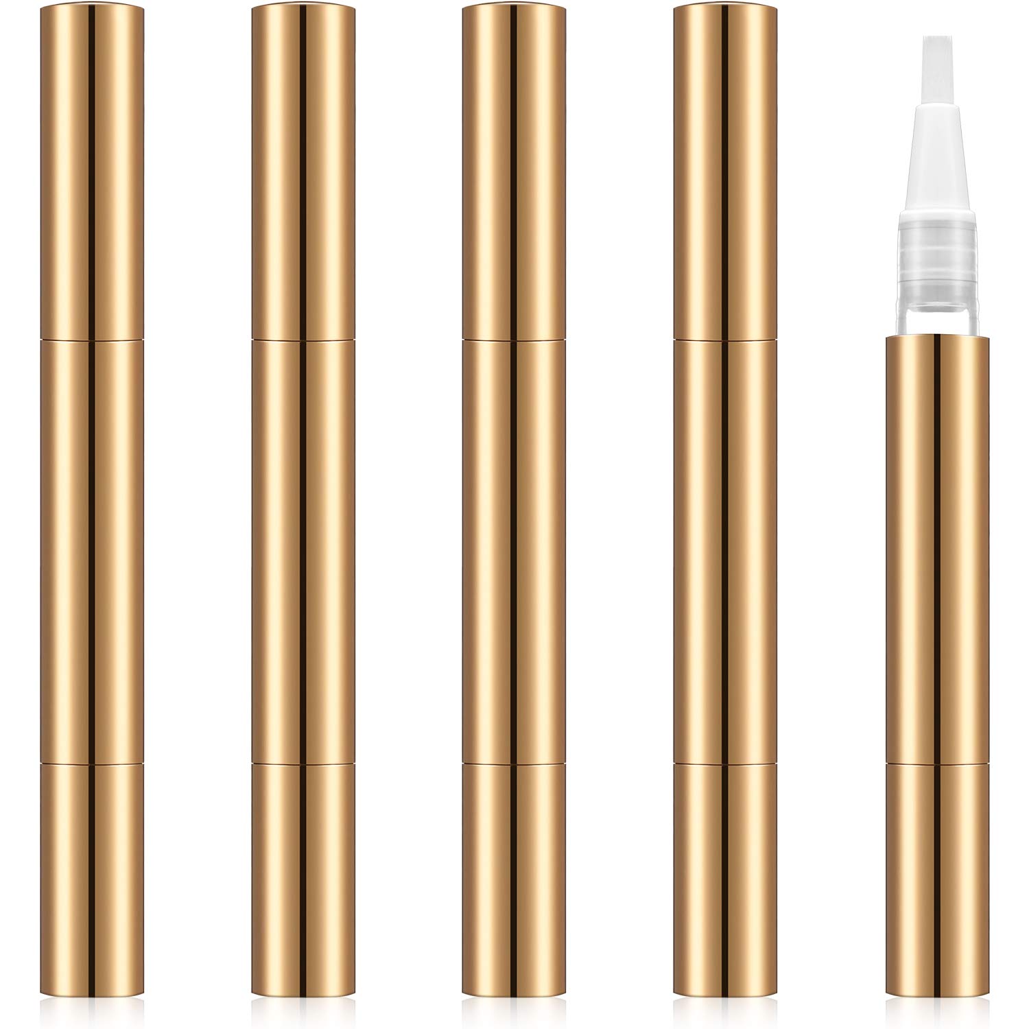Maxdot 5 Pack 3 ml Twist Pens Empty Nail Oil Pen with Brush Tip, Cosmetic Lip Gloss Container Applicators Eyelash Growth Liquid Tube (Transparent) : Beauty