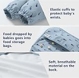 Yiupea Baby Weaning Bib Mess Proof with Long Sleeves Blue 6-24 Months view 6