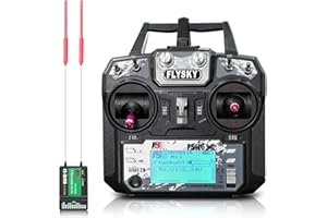 HAWK'S WORK Flysky FS-i6X 10Ch Transmitter with FS-iA10B Receiver, 2.4GHz RC Controller for RC Car Boat Airplane Helicopter Drone Robot & Construction Vehicle (Mode 2)