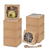 YunKo 50 Pack 4x4x2.5 Inch Bakery Boxes with Window
