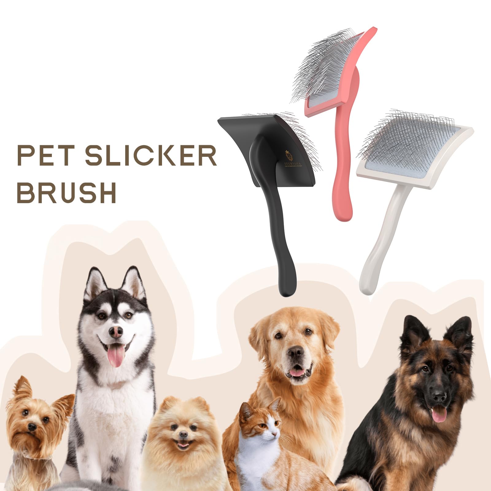 Doodle Slicker Dog Brush –Perfect For Goldendoodle & Poodle Hair Maintenance - Medium to Long Hair Breeds-Detangle, Brush, Black – Professional Pet Grooming Brush for Thick & Long-Haired Dogs