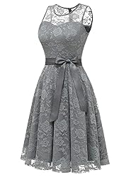 Dressystar Women's Floral Lace Short Bridesmaid