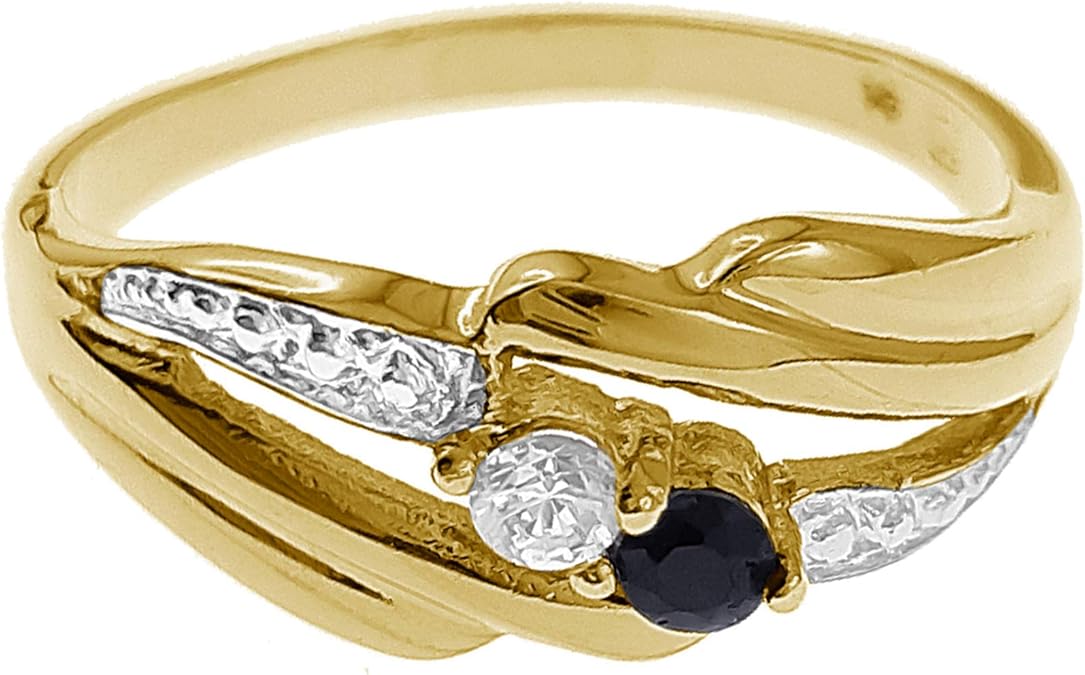 Women's Ring 18 Carat Gold Plated, Cubic Zirconia and Sapphire Choice