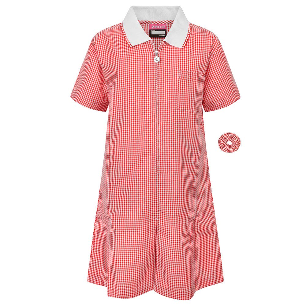 pink gingham school dress