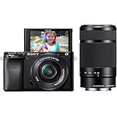 Sony Alpha A6100 Mirrorless Camera with 16-50mm and 55-210mm Zoom Lenses, ILCE6100Y/B, Black