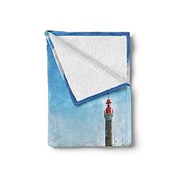 Ambesonne Lighthouse Soft Flannel Fleece Throw