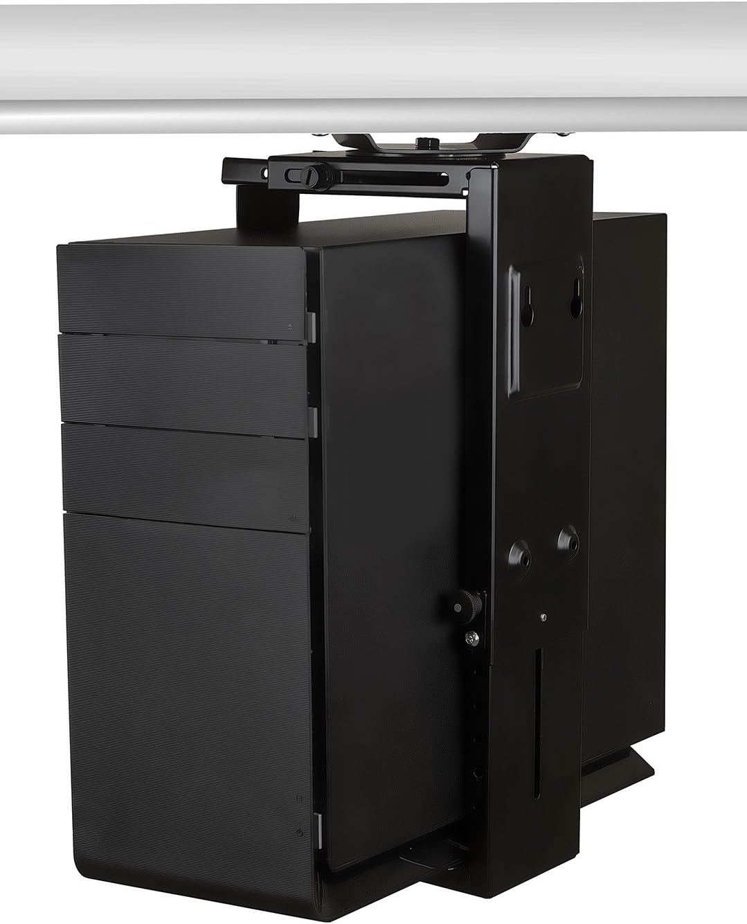 CPU Under Desk Mount Bracket - Computer Tower Wall and Under Counter Holder, 360 Degree Swivel Adjustable Height and Width Wall-Mountable : Office Products