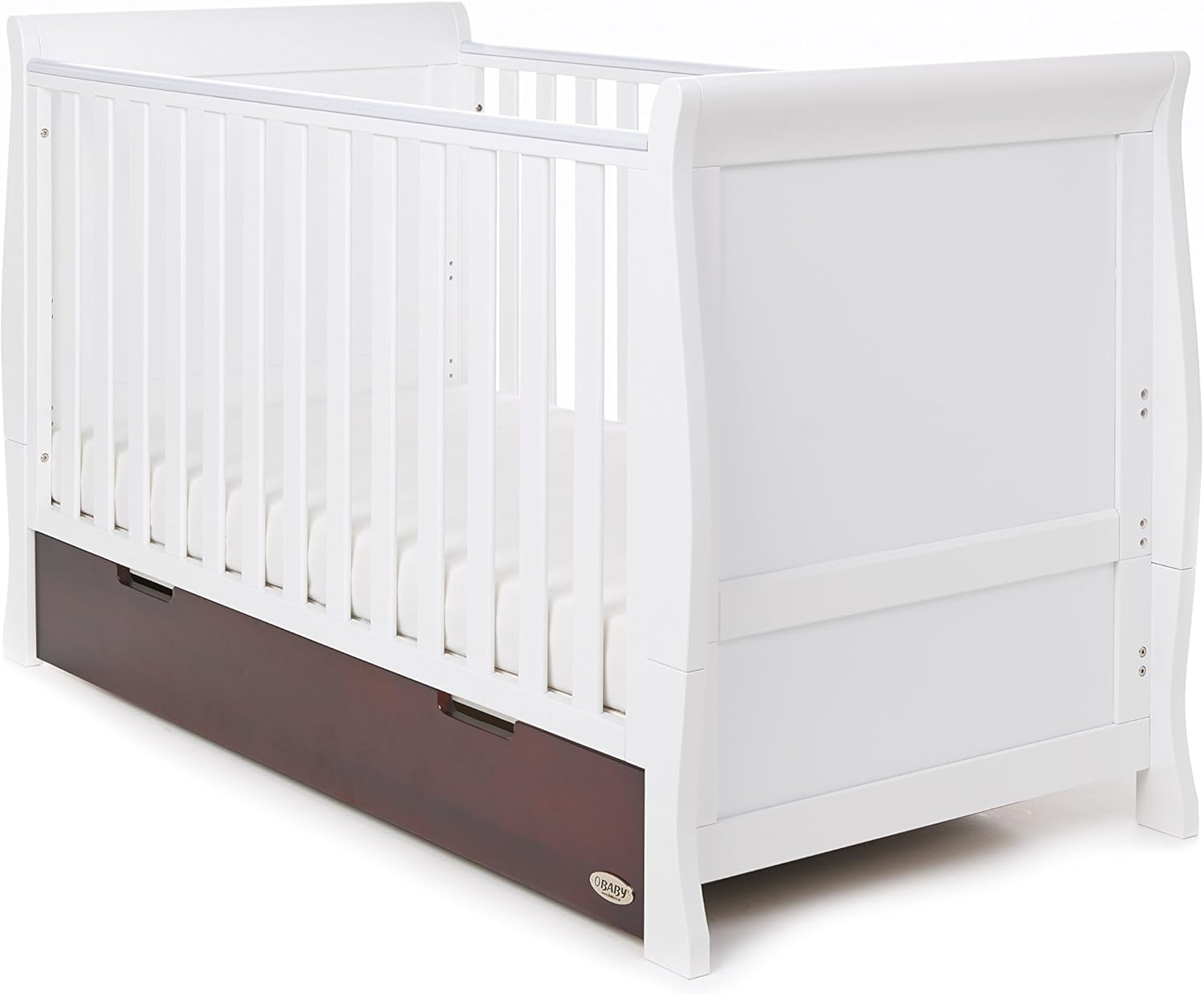 walnut sleigh cot bed