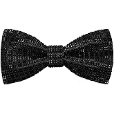 HOULIFE Rhinestone Bow Ties for Men Pre-tied Sequin Diamond Mens Women Tuxedo Bowtie with Adjustable Length for Wedding Prom
