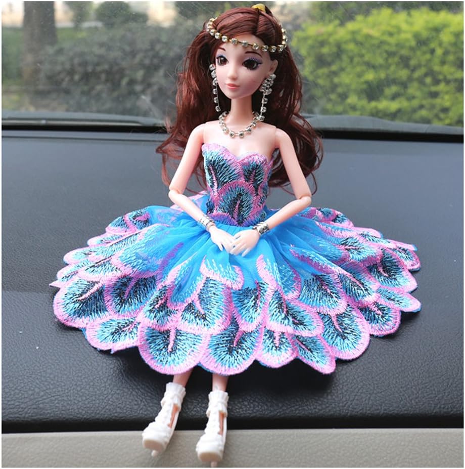 Dress for Barbie Doll Fashion Handmade Embroidery Party Gown Dresses & Clothes Girl's Birthday Gifts Toy (Doll and Dress)