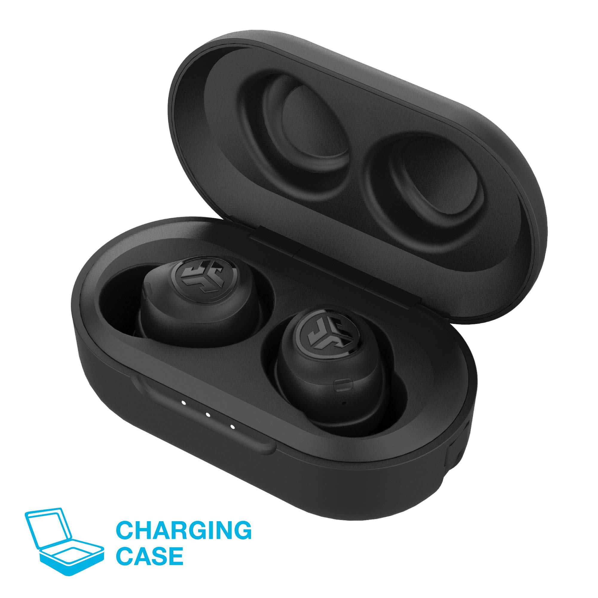 JLab Audio JBuds Air True Wireless Signature Bluetooth Earbuds + Charging Case Black IP55