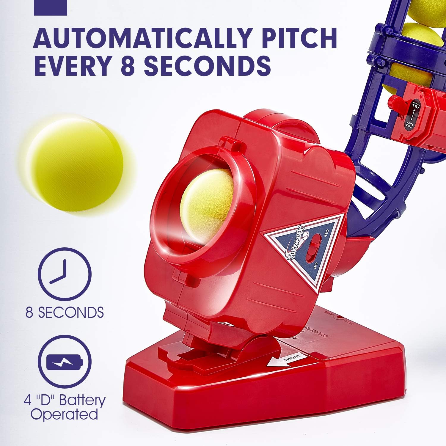 CubicFun Baseball Pitching Machine for Kids Outdoor Toys for Kids 6-12 Boys Girls, Baseball Tennis Training Outdoor Toy for Boys 5-7 Automatic Pitcher 10 Eva Balls, Toys for 5 Year Old Boys: Sports & Outdoors