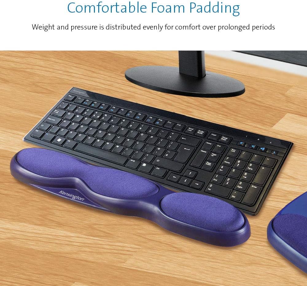 Kensington Ergonomic Comfort Foam Keyboard Wrist Rest with Wrist Support Pad - 458 x 36 x 85 mm - Blue (64270) - Image 4