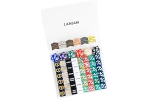 LAMJAM 66 Pieces MTG Dice Counters Keyword Metal Tokens +1/+1 Buff Counter Dice Set Spindown D20 for MTG, TCG, Magic Cards Gaming Accessories
