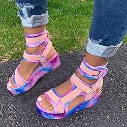 Sandals for Women Platform,Rainbow Sandals Women's